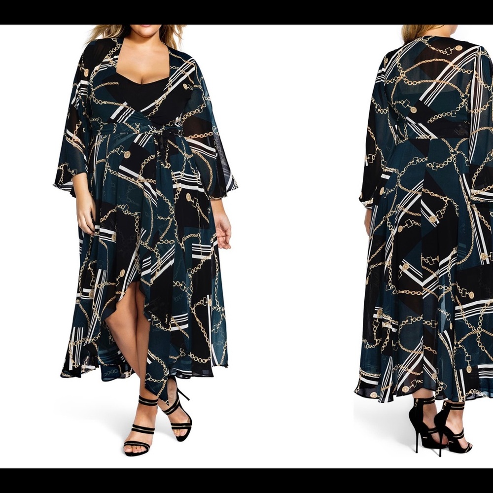 City Chic Maxi Wrap Dress